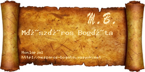 Mészáros Bogáta névjegykártya